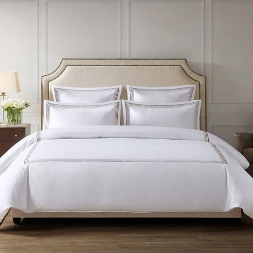 Nova Home Cruise Duvet Cover Set, Cotton, 600 Thread Count, White & Beige Color, King Size Nova Home Cruise Duvet Cover Set, Cotton, 600 Thread Count, White & Beige Color, King Size