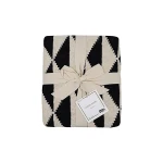 Nova home moel blanket, hand knitted throw, cotton, black & white color - Nova Home