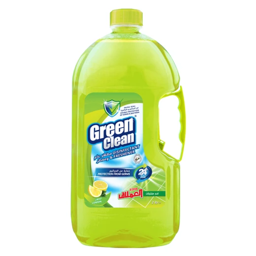 Al Emlaq Green Clean Disinfectant - Antiseptic Lemon, 2liter