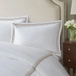 Nova Home Cruise Pillow Sham, Cotton, 2 Pieces Set, White & Beige Color - Nova Home