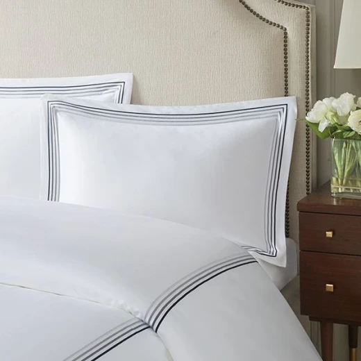 Nova Home Cruise Pillow Sham, Cotton, 2 Pieces Set, White & Grey Color Nova Home Cruise Pillow Sham, Cotton, 2 Pieces Set, White & Grey Color