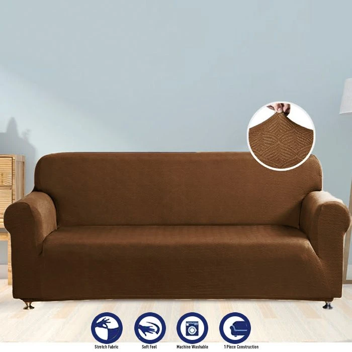 Nova home perfect fit stretch sofa cover, 1 seat, brown color - Nova Home