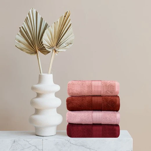 Nova Home Pretty Collection Towel, Cotton, Burgundy Color, 100*150 CM - Nova Home - Image 3