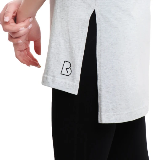RB Women's Side High-Low T-Shirt, Small Size, Grey Color - RB - Image 4