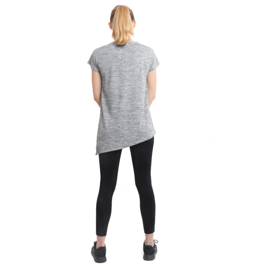 RB Women's Side High-Low T-Shirt, Small Size, Striped Black & White Color - RB - Image 3