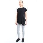 RB Women's Side High-Low T-Shirt, Small Size, Black Color - RB
