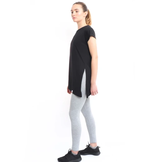 RB Women's Side High-Low T-Shirt, Medium Size, Black Color - RB - Image 3