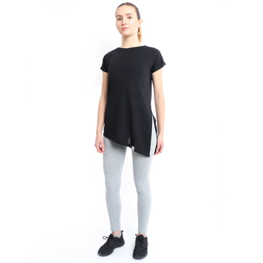 RB Women's Side High-Low T-Shirt, XX Large Size, Black Color RB Women's Side High-Low T-Shirt, XX Large Size, Black Color