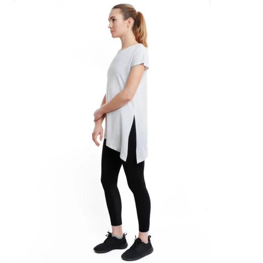 RB Women's Side High-Low T-Shirt, XX Large Size, Grey Color - RB - Image 3