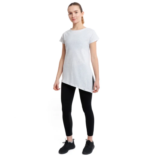 RB Women's Side High-Low T-Shirt, Small Size, Grey Color RB Women's Side High-Low T-Shirt, Small Size, Grey Color