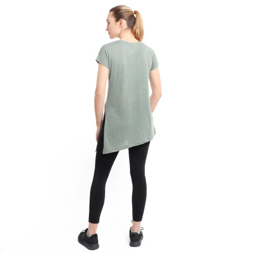 RB Women's Side High-Low T-Shirt, X Large Size, Green Color - RB - Image 2