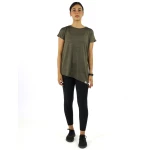 RB Women's Side High-Low T-Shirt, Medium Size, Dark Green Color - RB