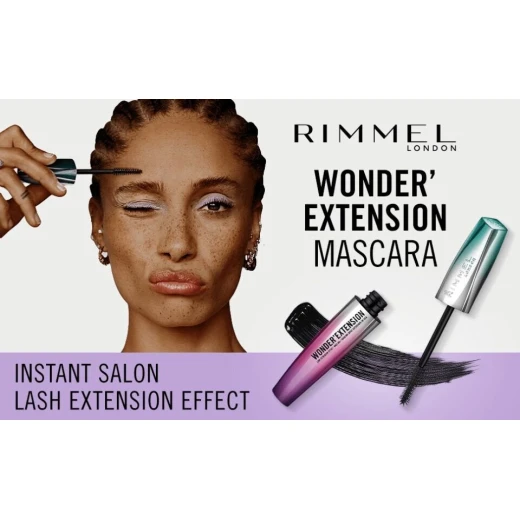 Rimmel London Wonder Extension Mascara Very Black Lash Lengthening Volume Smudge Proof Makeup - Rimmel London - Image 4