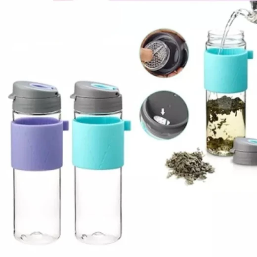 Komax Tea Bottle With Silicone Holder, Light Blue Color, 550 ml - Komax - Image 2
