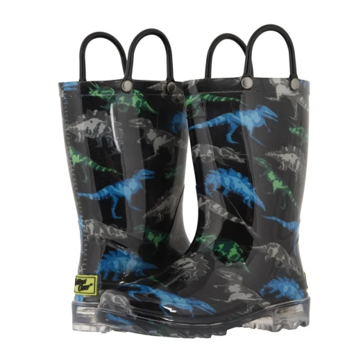 Western Chief Kids Dinosaur Friends Lighted Rain Boot, Black Color, Size 20 Western Chief Kids Dinosaur Friends Lighted Rain Boot, Black Color, Size 20
