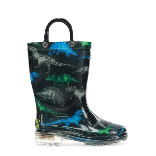 Western Chief Kids Dinosaur Friends Lighted Rain Boot, Black Color, Size 20 - Western Chief - Image 8