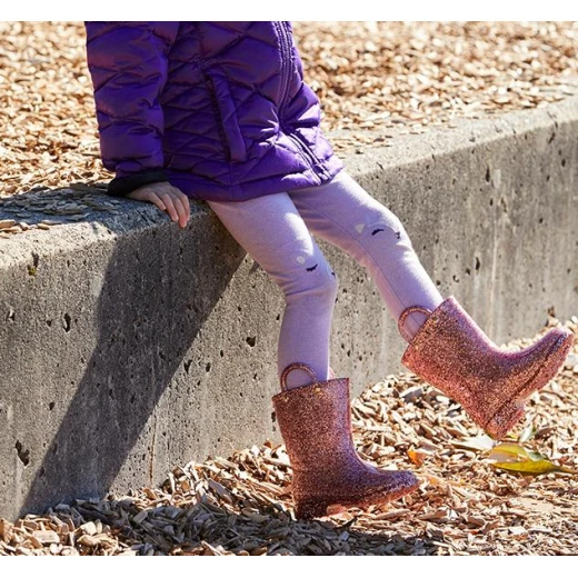 Western Chief Kids Glitter Rain Boots, Rose Gold Color, Size 32 - Western Chief - Image 2