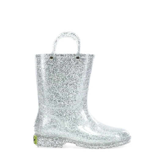Western Chief Kids Glitter Rain Boots, Silver Color, Size 28 - Western Chief - Image 2
