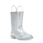 Western Chief Kids Glitter Rain Boots, Silver Color, Size 28 - Western Chief