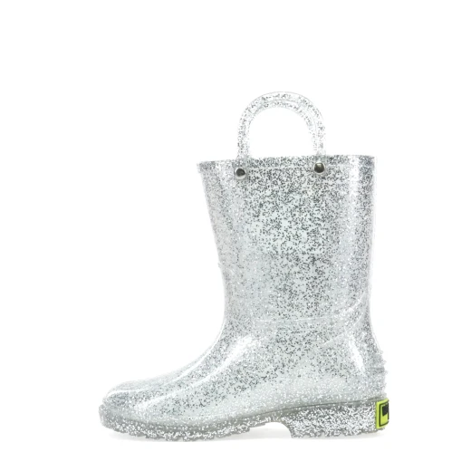 Western Chief Kids Glitter Rain Boots, Silver Color, Size 28 - Western Chief - Image 4