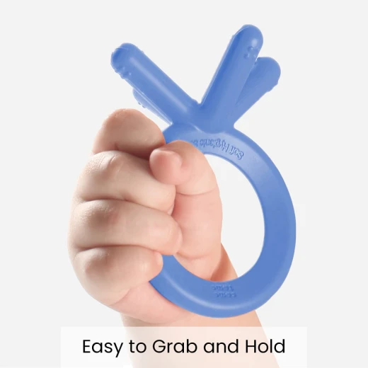 Comotomo Baby Finger Sized Silicone Teether, Blue Color - Comotomo - Image 2