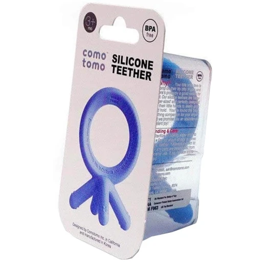 Comotomo Baby Finger Sized Silicone Teether, Blue Color - Comotomo - Image 5