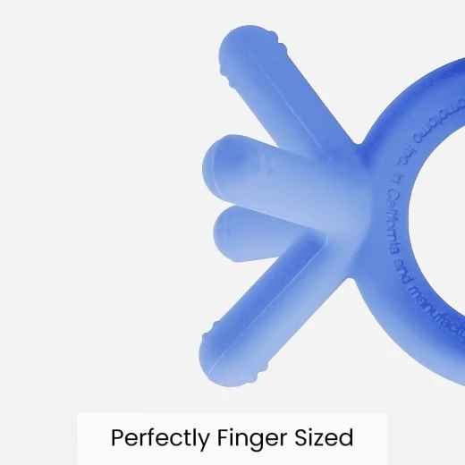 Comotomo Baby Finger Sized Silicone Teether, Blue Color - Comotomo - Image 4