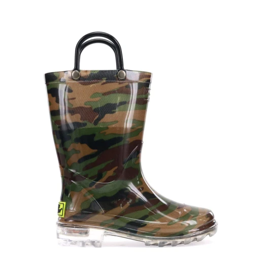 Western Chief Kids Camo Lighted Rain Boots, Green Color, Size 25 Western Chief Kids Camo Lighted Rain Boots, Green Color, Size 25