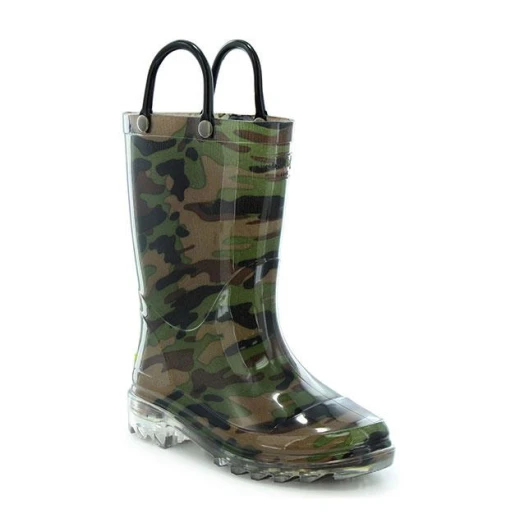 Western Chief Kids Camo Lighted Rain Boots, Green Color, Size 25 - Western Chief - Image 8