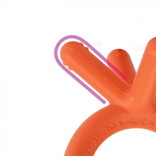 Comotomo Baby Finger Sized Silicone Teether, Orange Color - Comotomo - Image 2
