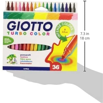 Giotto Turbo Color Fibre Pens, 36 Colours - Giotto - Image 2
