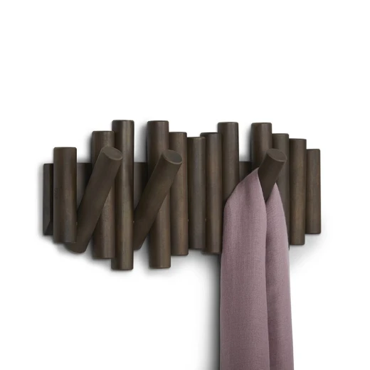 Umbra picket rail hook coat rack, aged walnut color - Umbra - Image 3