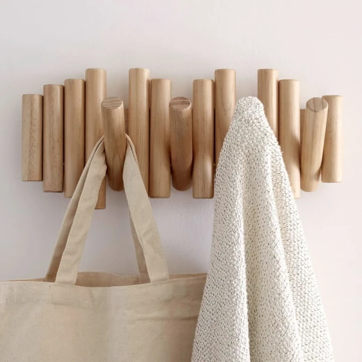 Umbra picket rail hook coat rack, light beige color - Umbra - Image 3