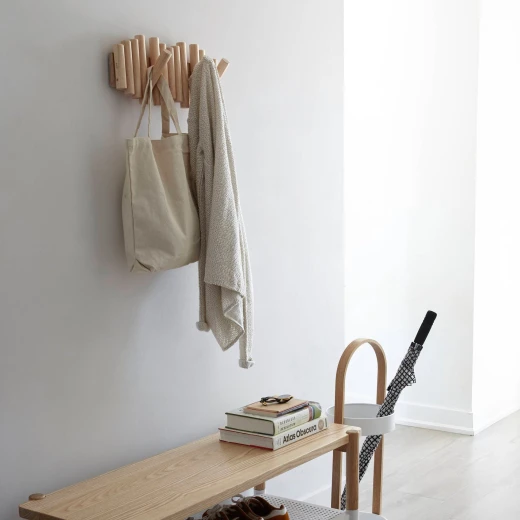 Umbra picket rail hook coat rack, light beige color - Umbra - Image 2