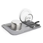 Umbra dish drying matt with versatile dish rack, grey color - Umbra