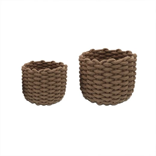 Weva fiori cotton storage basket set, 100% cotton, 2 pcs, taupe Weva fiori cotton storage basket set, 100% cotton, 2 pcs, taupe