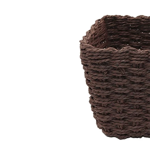Weva spectrum faux rattan storage basket set ,2 pcs, dark brown - Weva - Image 2