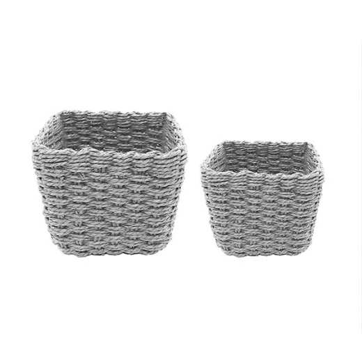 Weva spectrum faux rattan storage basket set, 2 pcs,grey Weva spectrum faux rattan storage basket set, 2 pcs,grey