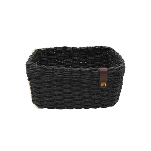 Weva stack faux rattan storage basket set, 3 pcs, black - Weva - Image 2