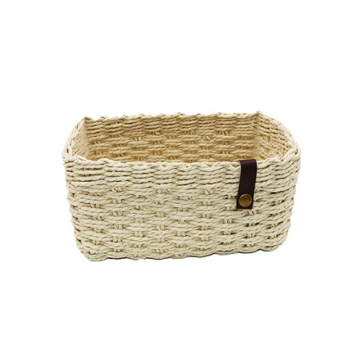 Weva stack faux rattan storage basket set, ivory color, 3 pieces - Weva - Image 4