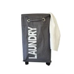 Weva trolly laundry basket with wheels, charcoal - Weva
