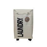 Weva trolly laundry basket with wheels , taupe - Weva