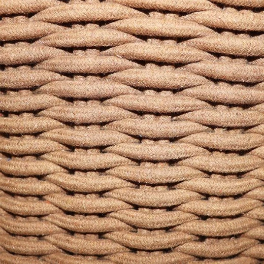 Weva ridger cotton laundry basket with leather handle, taupe - Weva - Image 2