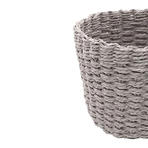 Weva rattique faux rattan storage basket set, 3 pcs, grey - Weva - Image 2
