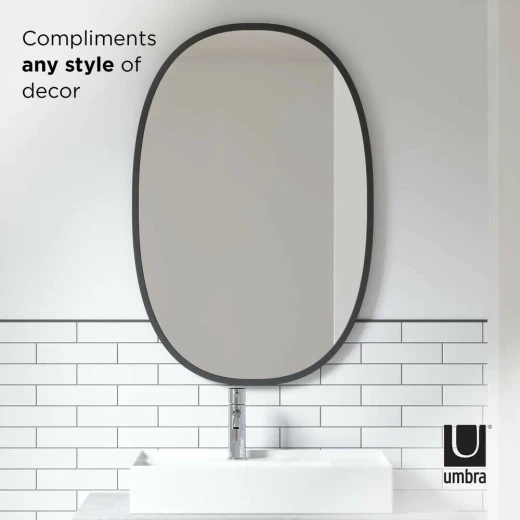 Umbra oval wall mirror, black - Umbra - Image 5