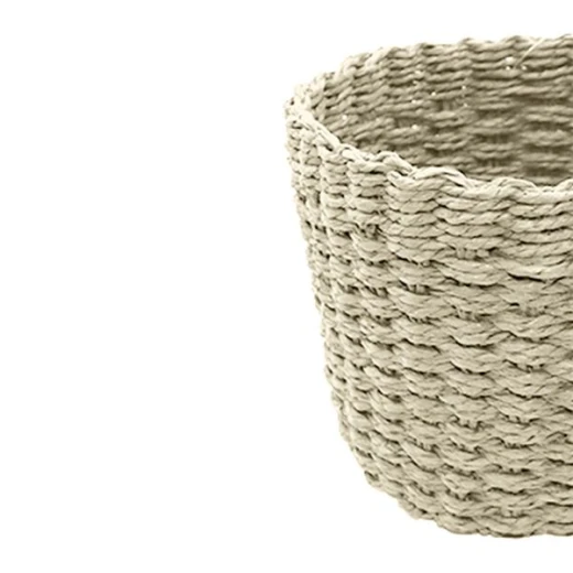 Weva rattique faux rattan storage basket set, 3 pcs ,ivory - Weva - Image 2