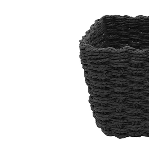 Weva spectrum faux rattan storage basket set, 2 pcs ,black - Weva - Image 2