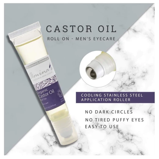 Amina's Organic Castor Oil Roll-On Eye Care, 20 Ml - Amina's Natural Skin Care - Image 4