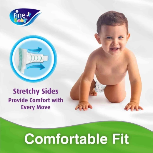 Fine Baby Diapers Mega Pack, Size 4, Large 7-14 Kg, 74 Diapers - Fine Baby - Image 3