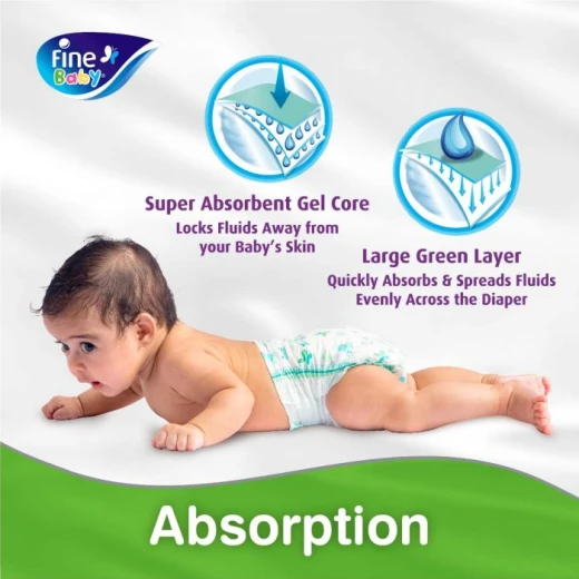 Fine Baby Diapers Mega Pack, Size 4, Large 7-14 Kg, 74 Diapers - Fine Baby - Image 2